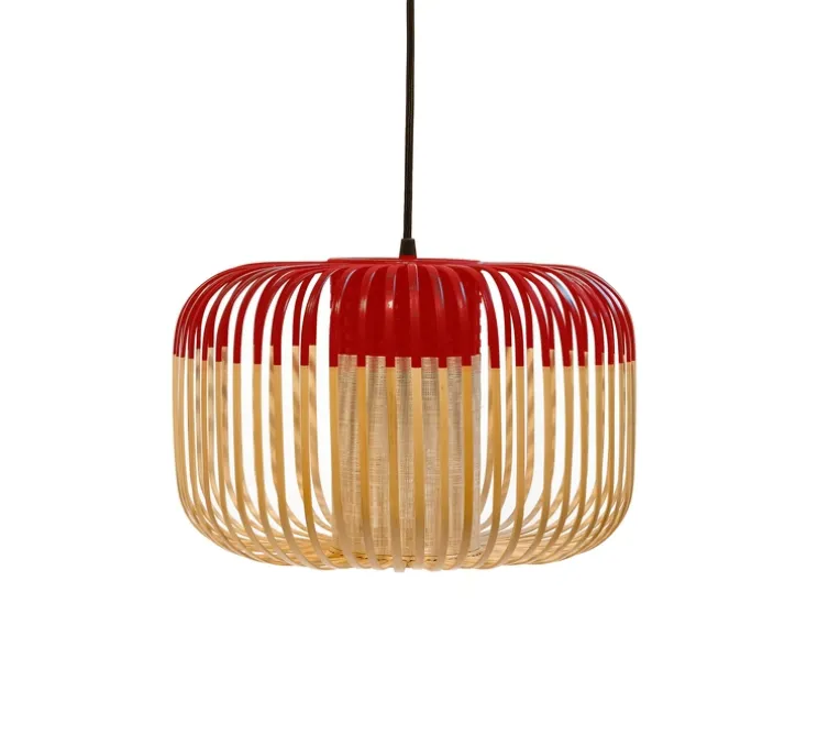 Suspension, Bamboo light outdoor S, rouge, Ø35cm, H23cm - Forestier