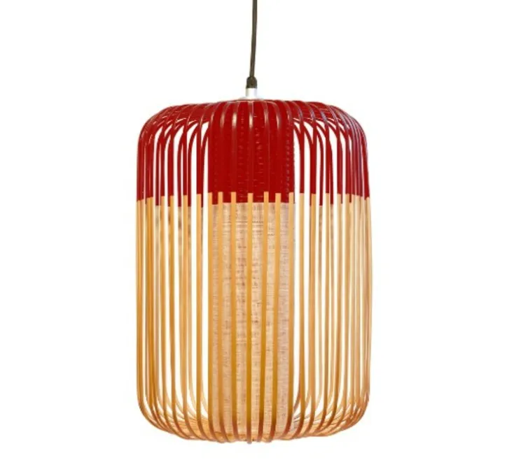 Suspension, Bamboo light outdoor L, rouge, Ø35cm, H50cm - Forestier