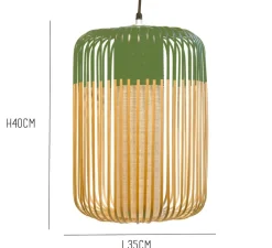 Suspension*Forestier Suspension, Bamboo light outdoor L, , Ø35cm, H50cm - vert