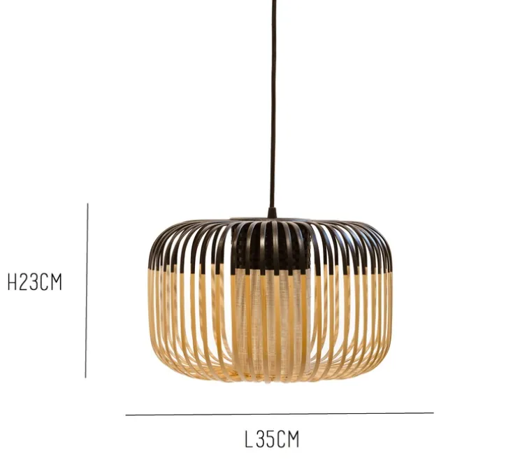 Suspension, Bamboo Light S, noir, H23cm, Ø35cm - Forestier