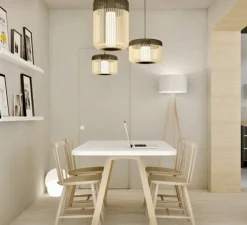 Enfants|Suspension*Forestier Suspension, Bamboo Light XS, noir, Ø27cm, H20cm - bambou, noir