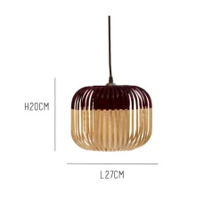 Enfants|Suspension*Forestier Suspension, Bamboo Light XS, noir, Ø27cm, H20cm - bambou, noir