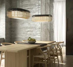 Suspension*Forestier Suspension, Bamboo oval L, , L78cm, H24cm - noir