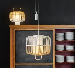 Suspension, Bamboo Square M, blanc, Ø52cm, H43cm - Forestier