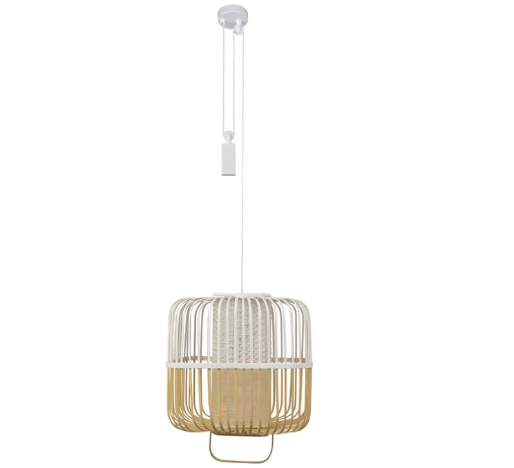 Suspension, Bamboo Square M, blanc, Ø52cm, H43cm - Forestier