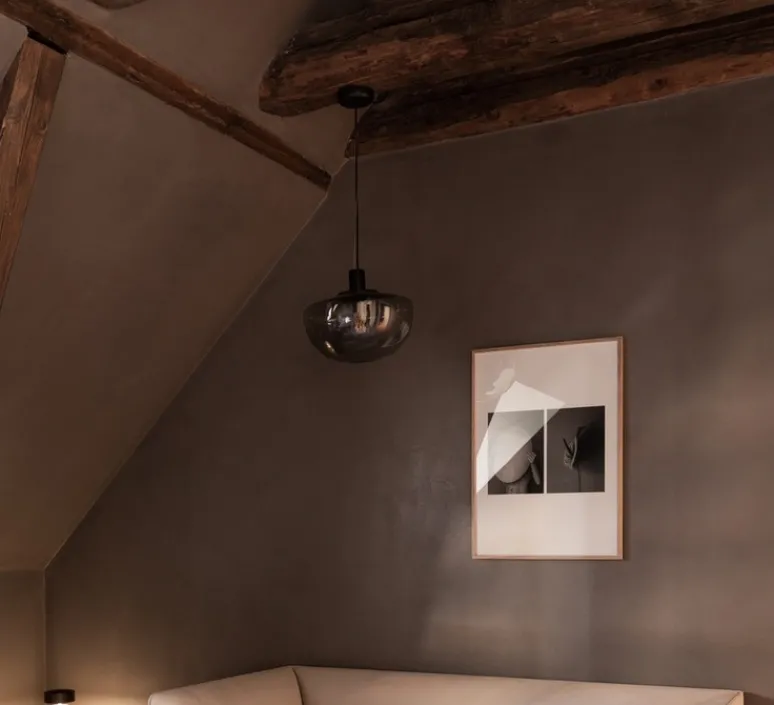 Suspension*Audo Copenhagen Suspension, Bank, , Ø35cm, H30cm - verre fumé, noir