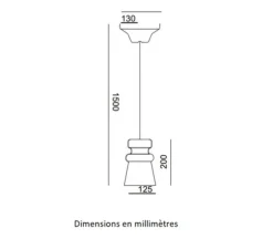 Suspension, Battersea, kaki, IP44, Ø12,5cm, H20cm - Toscot