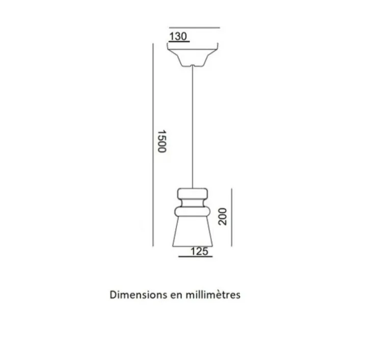 Suspension, Battersea, noir, IP44, Ø12,5cm, H20cm - Toscot