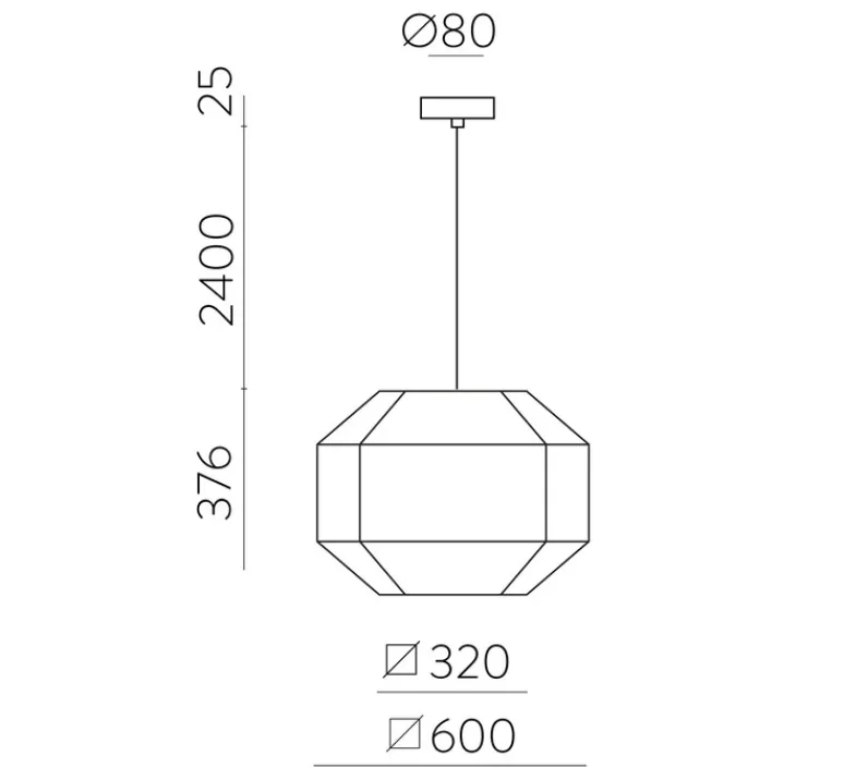 Suspension*ACB Suspension, Bauhaus 60 kit noir, , Ø60cm, H37,6cm - noir et blanc