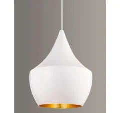 Suspension*Tom Dixon Suspension, Beat Fat, , LED, dim, 3000k, 800 lm, Ø24cm, H30cm - blanc, laiton