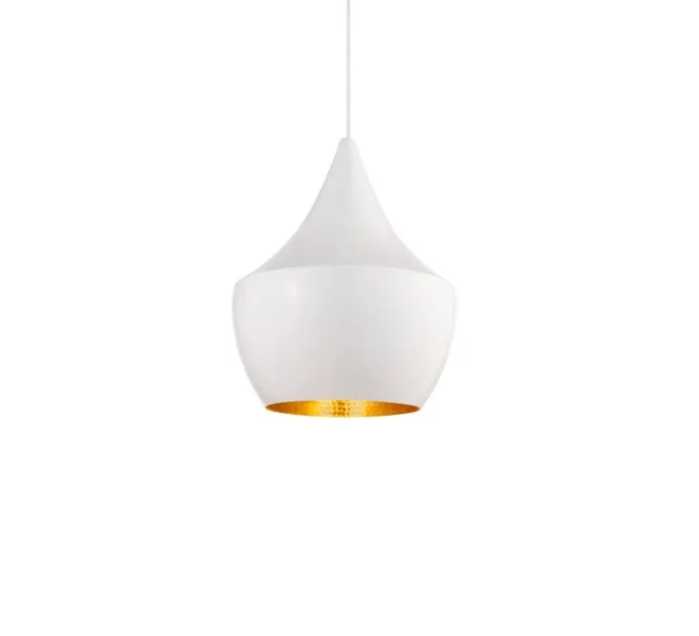 Suspension*Tom Dixon Suspension, Beat Fat, , LED, dim, 3000k, 800 lm, Ø24cm, H30cm - blanc, laiton