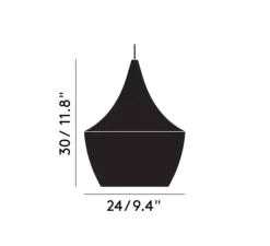 Suspension*Tom Dixon Suspension, Beat Fat, , LED, dim, 3000k, 800 lm, Ø24cm, H30cm - blanc, laiton