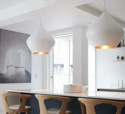 Suspension*Tom Dixon Suspension, Beat Stout, , LED, dim, 3000k, 800 lm, Ø52cm, H50cm - blanc, laiton