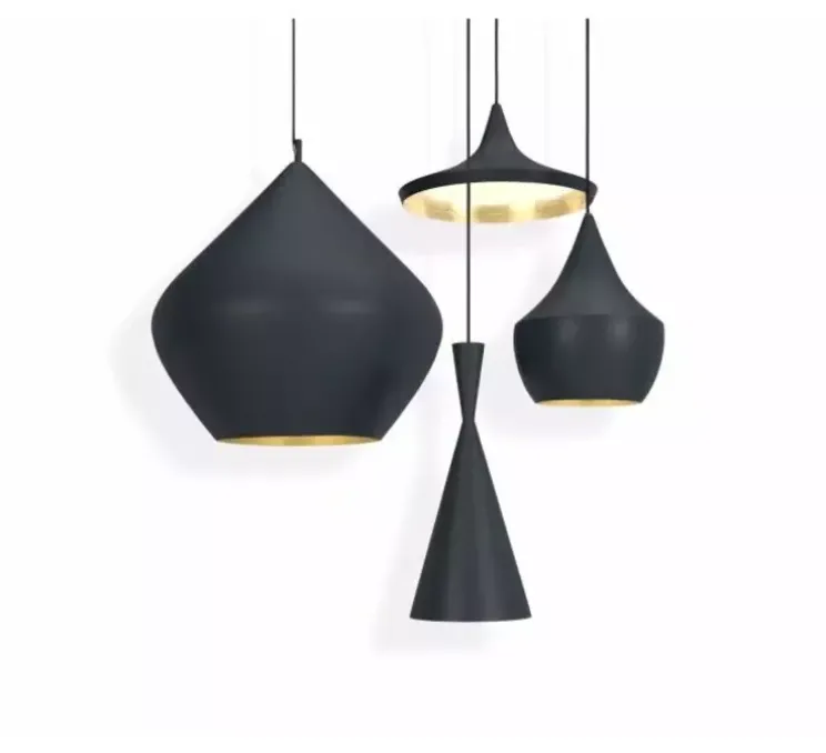 Suspension, Beat Stout, noir mat, laiton, LED, dim, 3000k, 800 lm, Ø52cm, H50cm - Tom Dixon