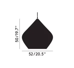 Suspension, Beat Stout, noir mat, laiton, LED, dim, 3000k, 800 lm, Ø52cm, H50cm - Tom Dixon