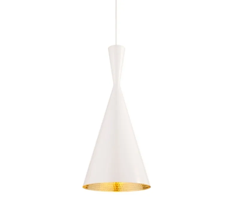 Suspension*Tom Dixon Suspension, Beat Tall, , LED, dim, 3000k, 800 lm, Ø19cm, H36cm - blanc, laiton