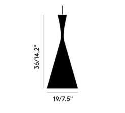 Suspension*Tom Dixon Suspension, Beat Tall, , LED, dim, 3000k, 800 lm, Ø19cm, H36cm - blanc, laiton