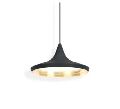 Suspension, Beat Wide, noir, intérieur or, LED, 3000K, 800lm, Ø36cm, H16cm - Tom Dixon
