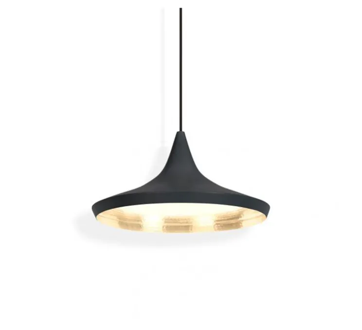Suspension, Beat Wide, noir, intérieur or, LED, 3000K, 800lm, Ø36cm, H16cm - Tom Dixon