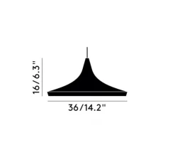 Suspension, Beat Wide, noir, intérieur or, LED, 3000K, 800lm, Ø36cm, H16cm - Tom Dixon