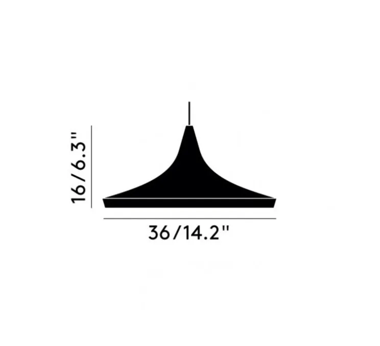 Suspension, Beat Wide, noir, intérieur or, LED, 3000K, 800lm, Ø36cm, H16cm - Tom Dixon