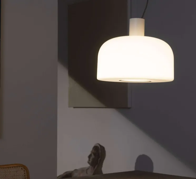 Suspension, Bellhop Glass S2, blanc, Ø45cm, H35,2cm - Flos