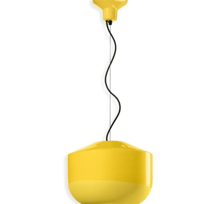 Suspension, Bellota 35, jaune citron, Ø35cm, H28cm - Ferroluce