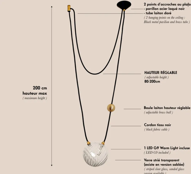 Suspension*Margaux Keller Collections Suspension, Beloio, , Ø14,5cm - blanc