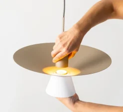 Suspension*Estiluz Suspension, Belt, T-4144SLG, , LED, dim, 2700K, 725 lm, Ø45cm, H18,1cm - champagne