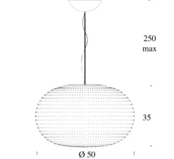 Suspension, Bianca Grande, blanc, Ø50cm, H35cm - Fontana Arte