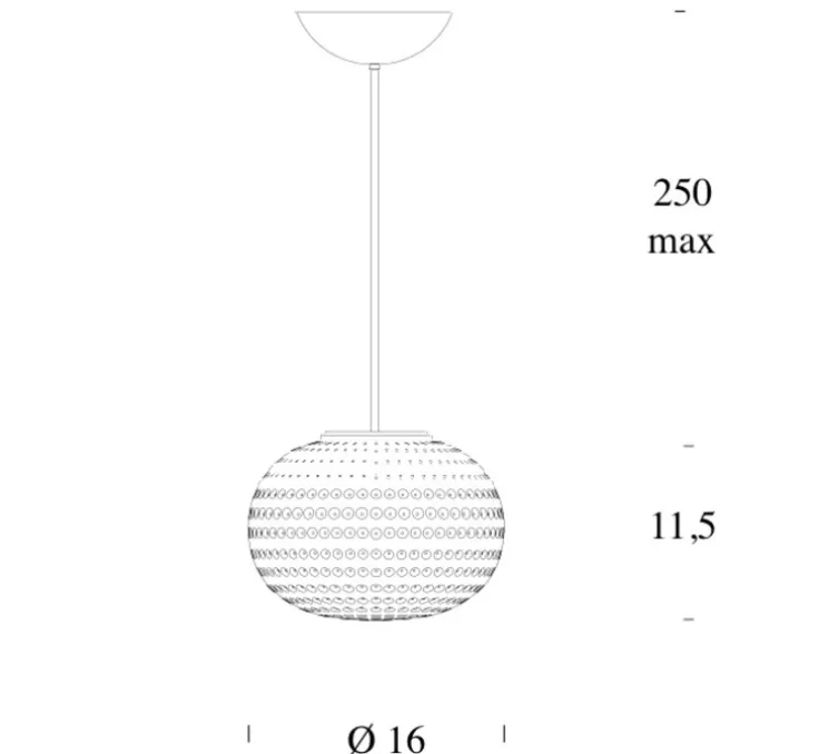Suspension, Bianca Piccola, blanc, Ø16cm, H11,5cm - Fontana Arte