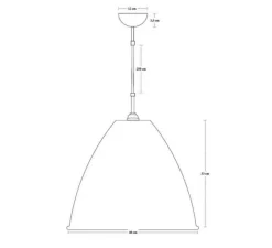 Suspension, BL9 L, gris, laiton, Ø40cm, H33cm - Gubi
