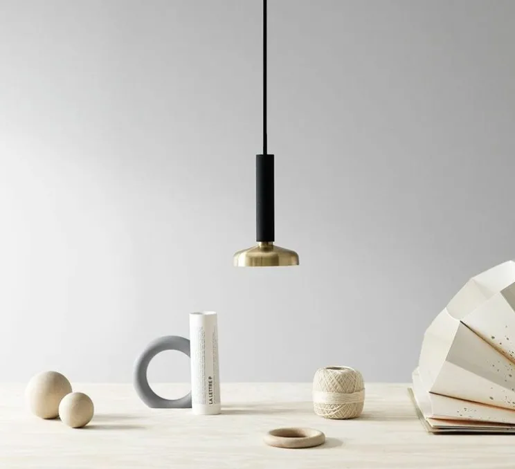 Suspension, Blend, laiton, noir, Ø9cm, H16cm - Pholc