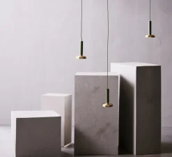 Suspension, Blend, laiton, noir, Ø9cm, H16cm - Pholc