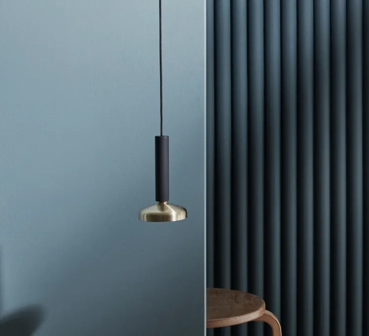 Suspension, Blend, laiton, noir, Ø9cm, H16cm - Pholc