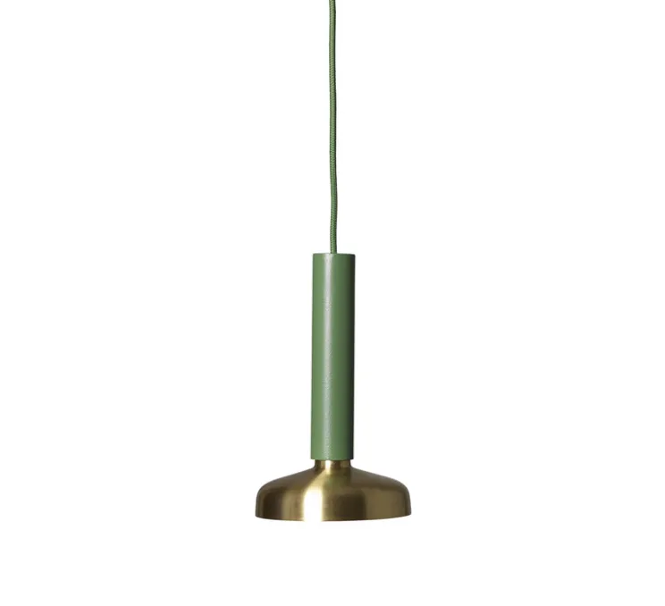 Suspension, Blend, vert, laiton, Ø9cm, H16cm - Pholc