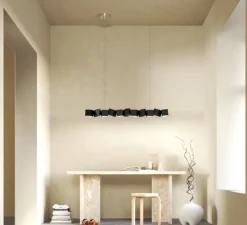 Suspension, Blockchain 11, noir, 3000K, L120cm, H13,4cm - Oblure