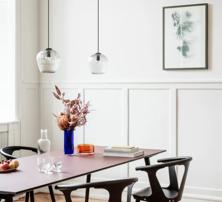 Suspension, Blown SW4, verre transparent, chrome, Ø23cm, H23cm - Andtradition