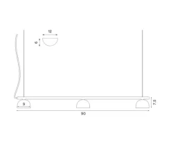 Suspension*Northern Suspension, Blush Rail 3, , LED, dim, 3000k, 3300lm, L90cm, H7,5cm - noir mat