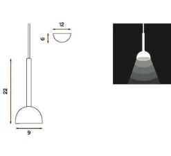 Suspension*Northern Suspension, Blush, rouille, LED, 3000k, 900lm, Ø9cm, H22cm - terracotta