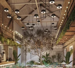 Suspension, Bol S/4L, noir, LED, dim, 2700K, 6720 lm, L83cm, H56cm - Bover