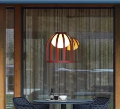 Suspension, Bols T- 4024X, rouge, IP65, LED, dim, 2700K, 820 lm, Ø54cm, H54,5cm - Estiluz