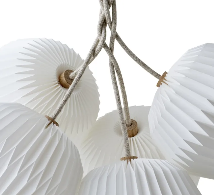 Suspension, Bouquet 5 Medium, papier blanc, Ø55cm, H40cm - Le Klint