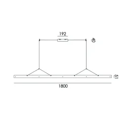 Suspension, Bridge 180, Blanc brouillard, LED, dim, 2700K, 2495 lm, L180cm, H5,1cm - Tonone