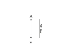 Suspension*Tonone Suspension, Bridge 150, , LED, dim, 2700K, 2058 lm, L149,5cm, H5,1cm - Blanc brouillard