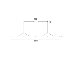 Suspension*Tonone Suspension, Bridge 220, , LED, dim, 2700K, 3068 lm, L220cm, H5,1cm - Blanc brouillard
