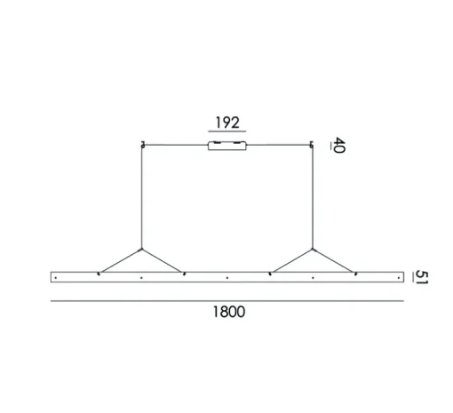 Suspension, Bridge 180, Orange lave, LED, dim, 2700K, 2495 lm, L180cm, H5,1cm - Tonone
