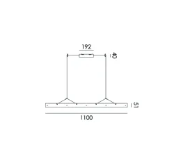 Suspension, Bridge 110, Orange lave, LED, dim, 2700K, 1492 lm, L110cm, H5,1cm - Tonone
