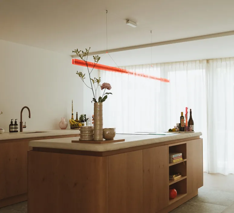 Suspension*Tonone Suspension, Bridge 150, , LED, dim, 2700K, 2058 lm, L149,5cm, H5,1cm - Orange lave