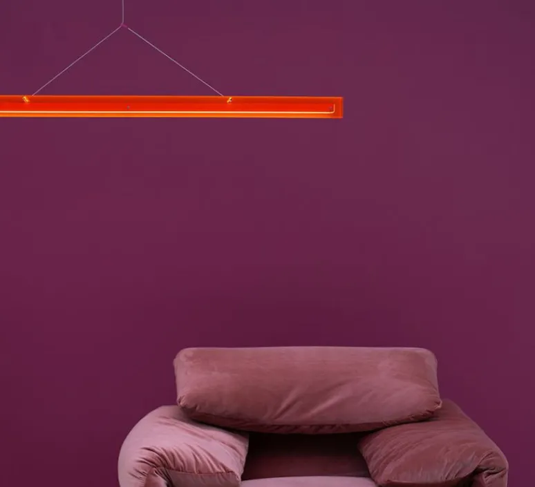 Suspension*Tonone Suspension, Bridge 150, , LED, dim, 2700K, 2058 lm, L149,5cm, H5,1cm - Orange lave
